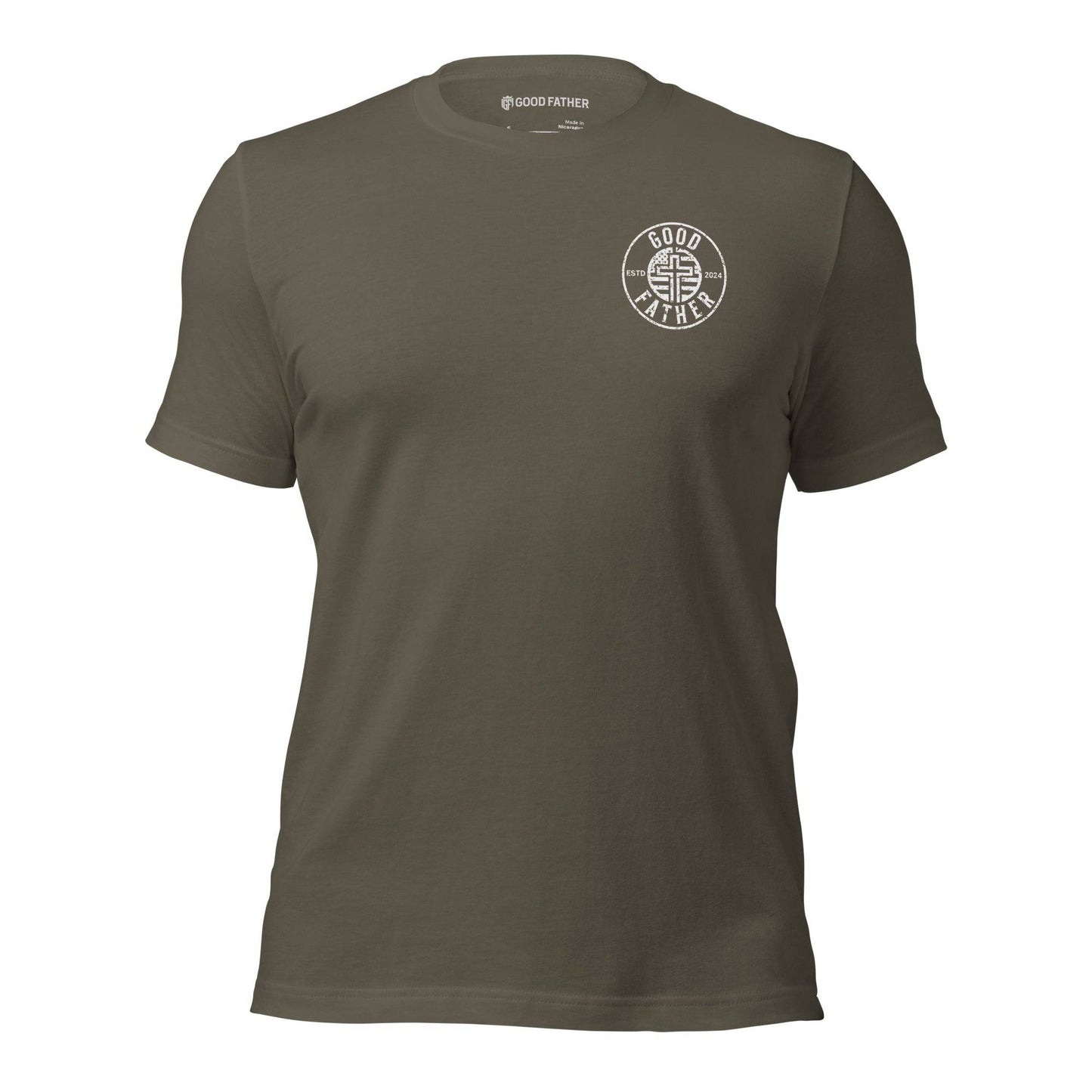 American Logo Basic T-Shirt - Good Father Clothing Company - front - Christian patriotic t-shirts - army