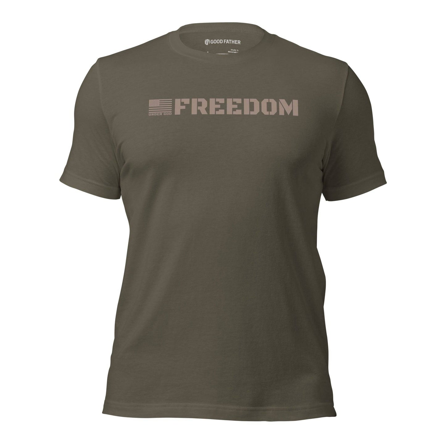 Freedom Basic T-Shirt - Good Father Clothing Company - front - Christian patriotic t-shirts - army