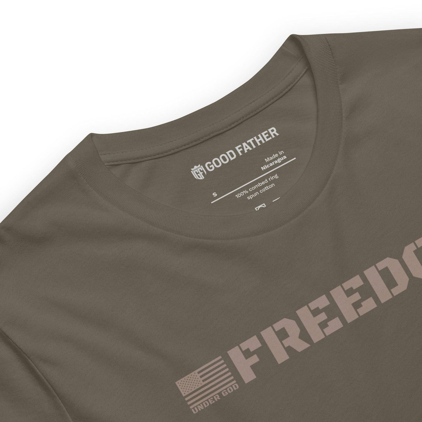 Freedom Basic T-Shirt - Good Father Clothing Company - neck - Christian patriotic t-shirts - army