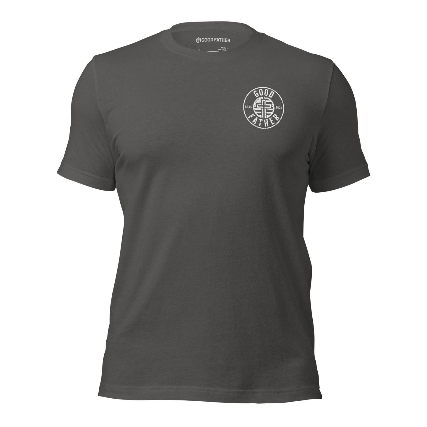 American Logo Basic T-Shirt - Good Father Clothing Company - front - Christian patriotic t-shirts - asphalt