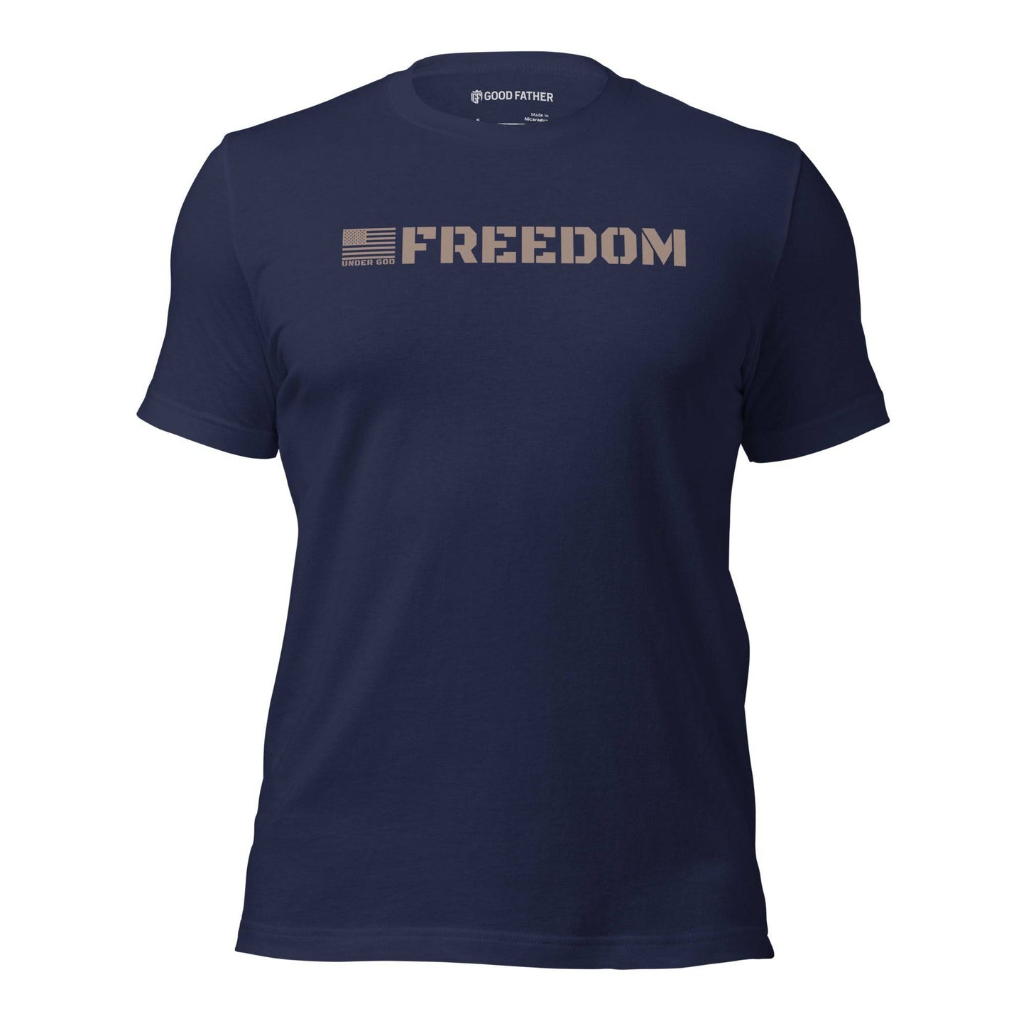 Freedom Basic T-Shirt - Good Father Clothing Company - front - Christian patriotic t-shirts - navy