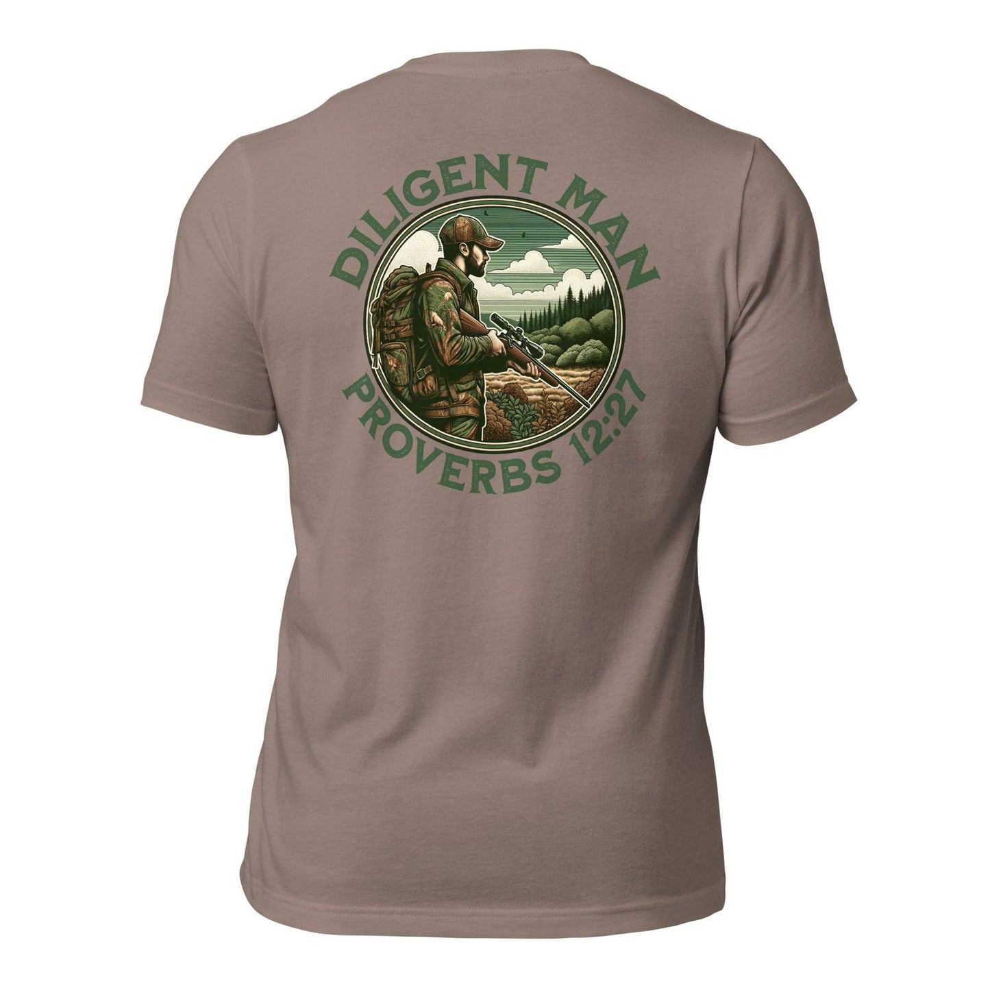 Diligent Man T-Shirt - Good Father Clothing Company - back - Christian patriotic t-shirts - pebble