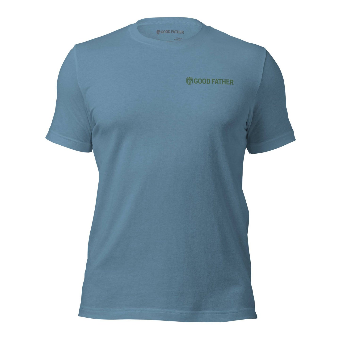 Diligent Man T-Shirt - Good Father Clothing Company - front - Christian patriotic t-shirts - steel blue