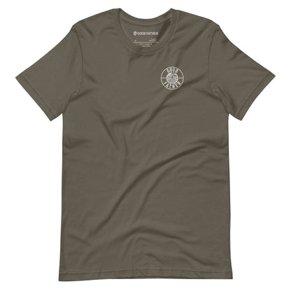 American Logo Basic T-Shirt - Good Father Clothing Company - front flat lay - Christian patriotic t-shirts - army
