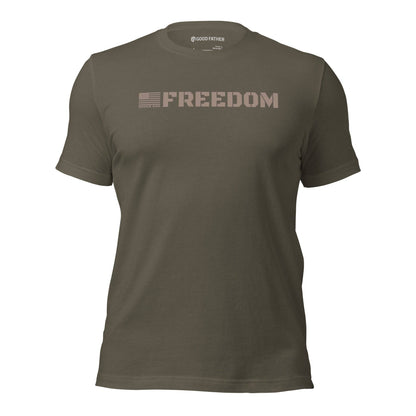 Freedom Basic T-Shirt - Good Father Clothing Company - front - Christian patriotic t-shirts - army