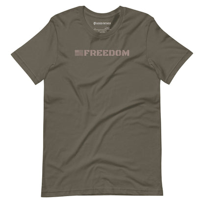 Freedom Basic T-Shirt - Good Father Clothing Company - mockup - Christian patriotic t-shirts - army