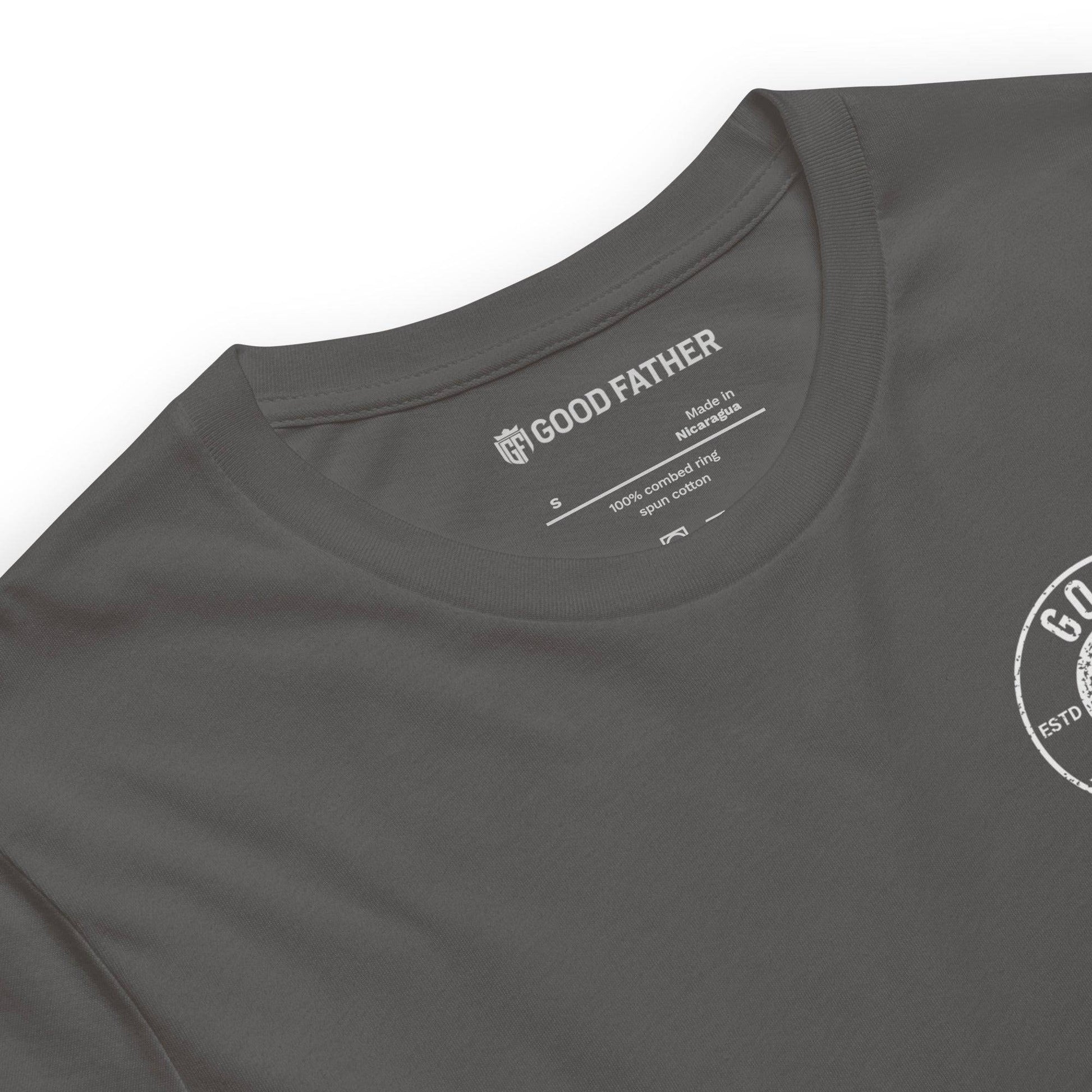 American Logo Basic T-Shirt - Good Father Clothing Company - neck - Christian patriotic t-shirts - asphalt
