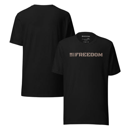 Freedom Basic T-Shirt - Good Father Clothing Company - front back - Christian patriotic t-shirts - black