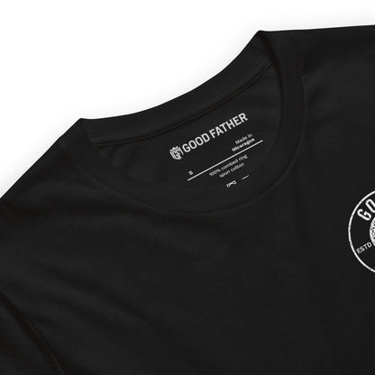American Logo Basic T-Shirt - Good Father Clothing Company - neck - Christian patriotic t-shirts - black
