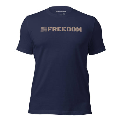 Freedom Basic T-Shirt - Good Father Clothing Company - front - Christian patriotic t-shirts - navy