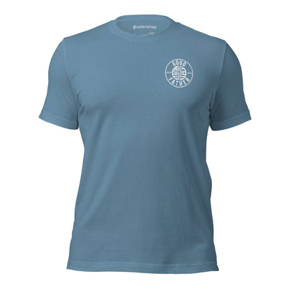 American Logo Basic T-Shirt - Good Father Clothing Company - front - Christian patriotic t-shirts - steel blue